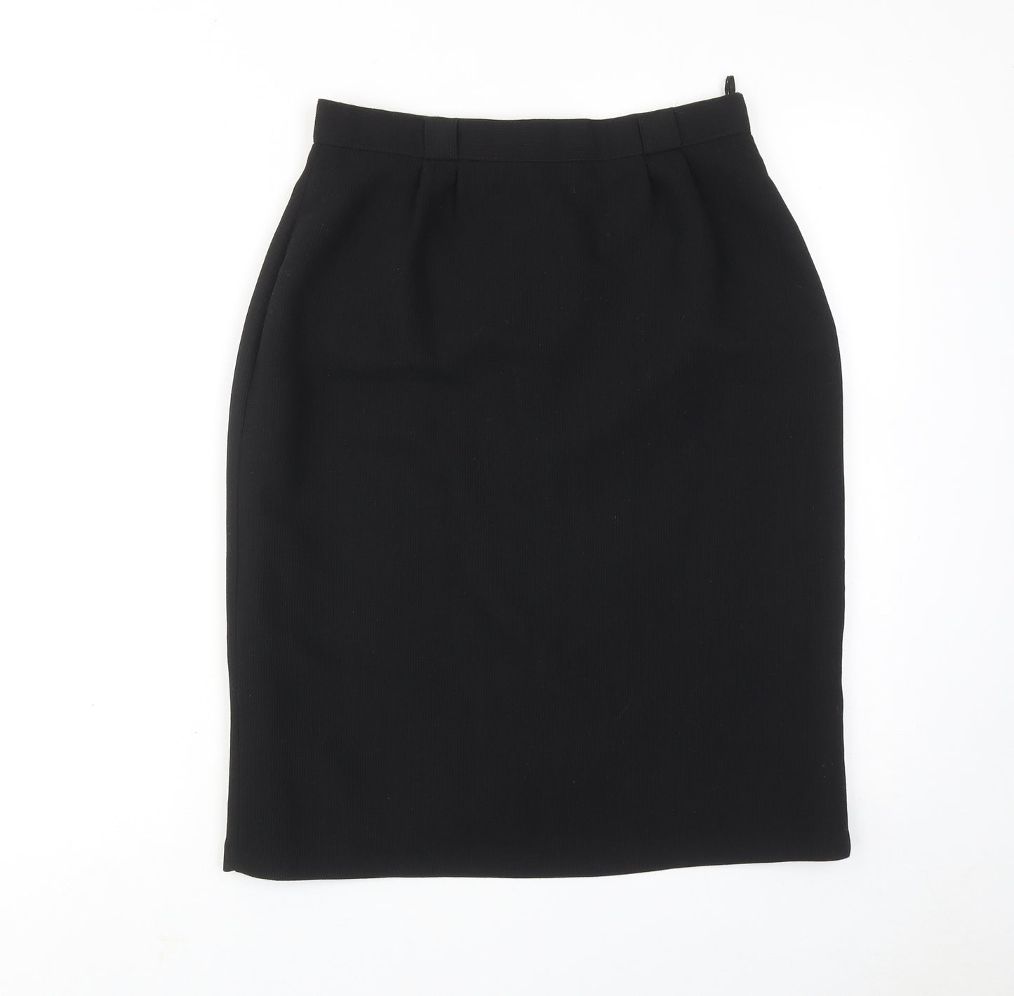 Hooptone Womens Black Polyester Straight & Pencil Skirt Size 14 Zip