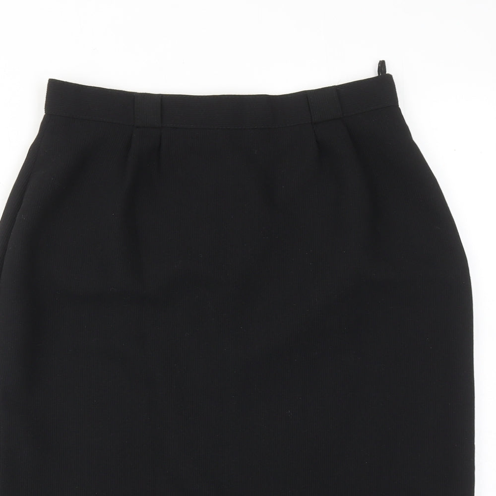 Hooptone Womens Black Polyester Straight & Pencil Skirt Size 14 Zip