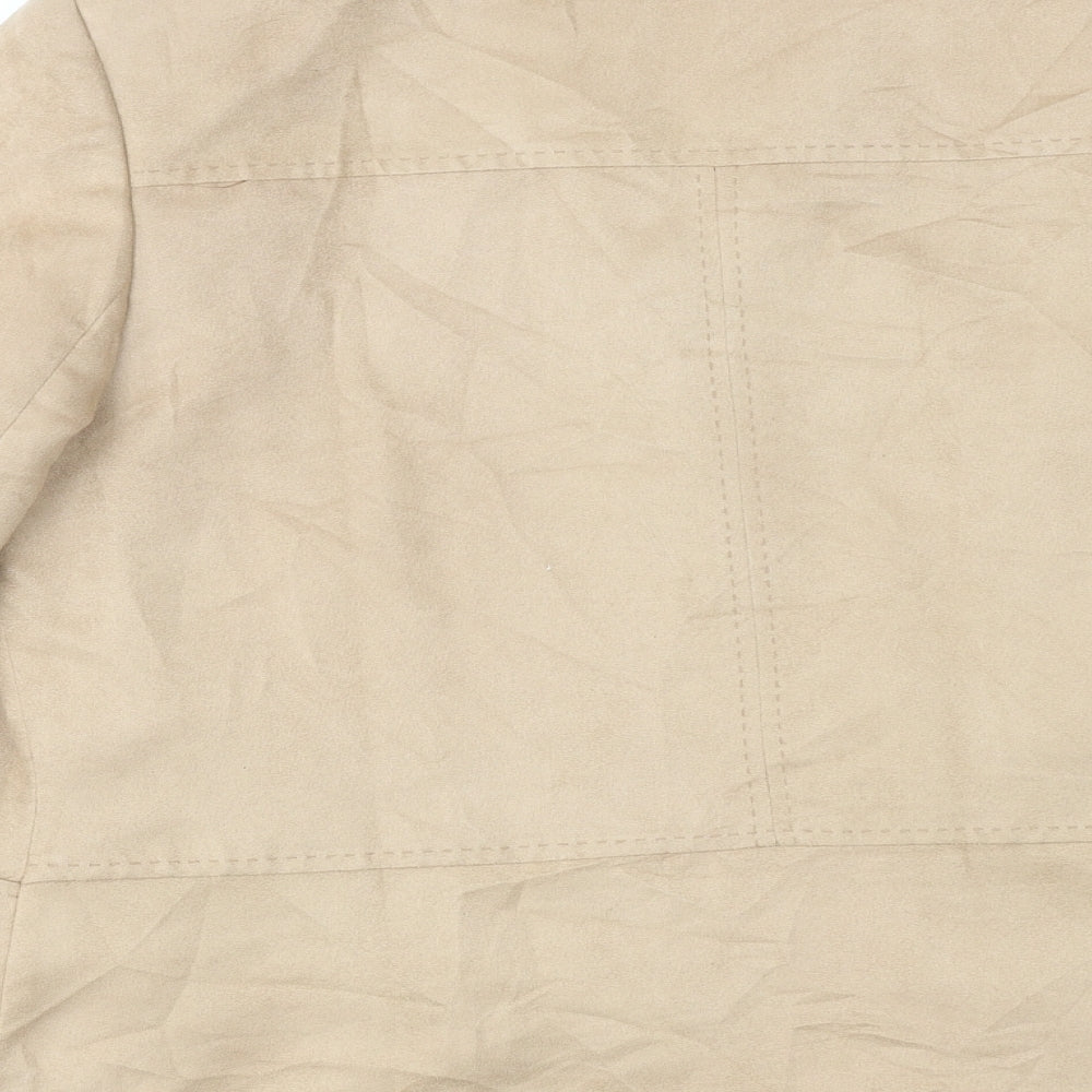 EWM Womens Beige Jacket Blazer Size 16 Button
