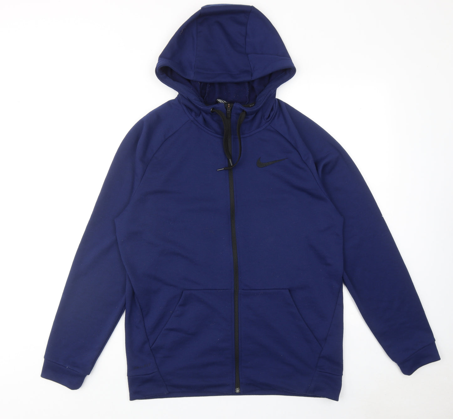 Nike Mens Blue Cotton Full Zip Hoodie Size M
