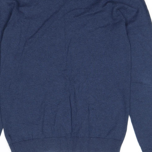 NEXT Mens Blue V-Neck Cotton Pullover Jumper Size XS Long Sleeve