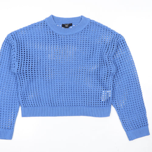 New Look Girls Blue Crew Neck Acrylic Pullover Jumper Size 12-13 Years Pullover