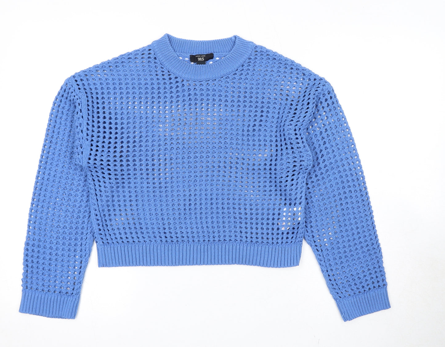 New Look Girls Blue Crew Neck Acrylic Pullover Jumper Size 12-13 Years Pullover