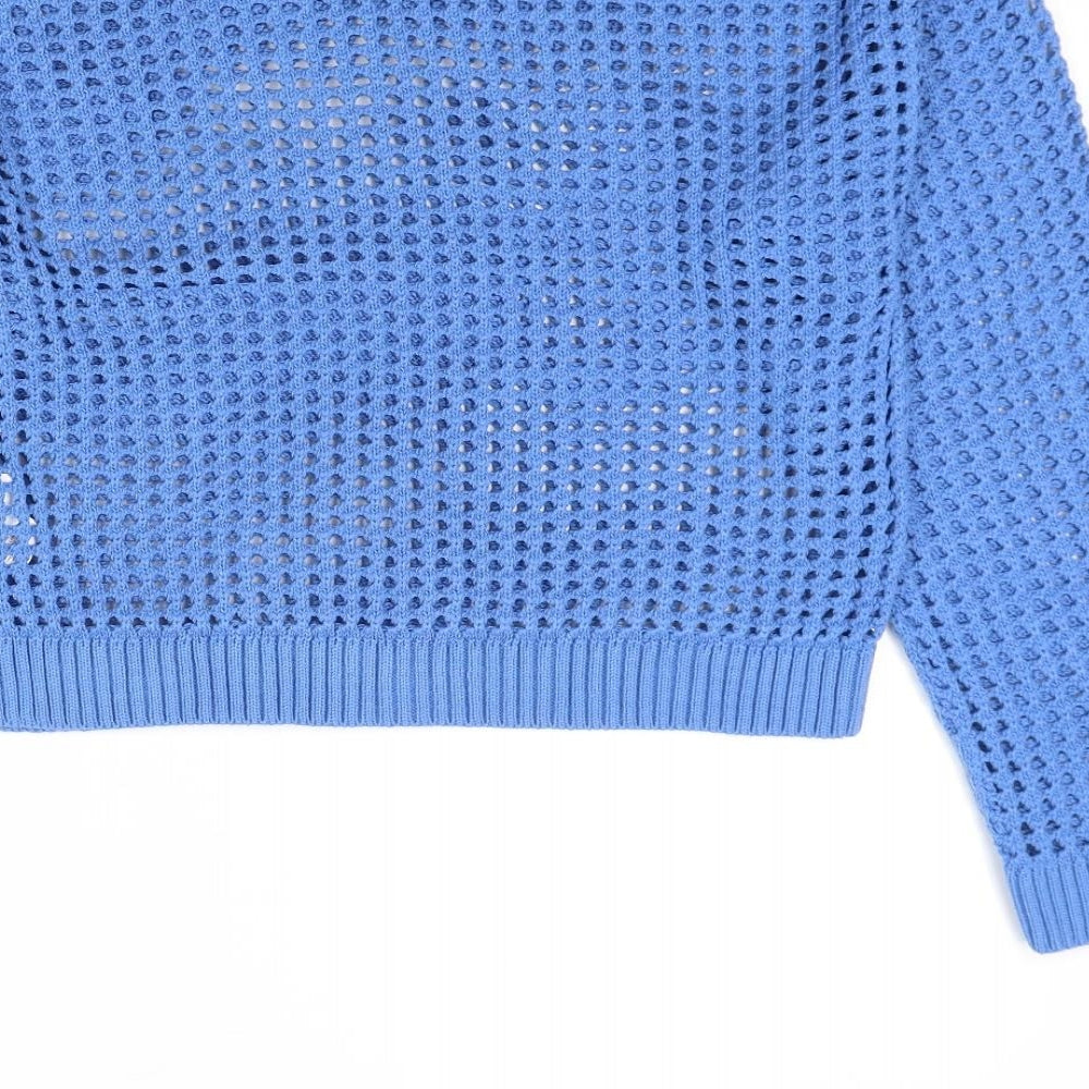 New Look Girls Blue Crew Neck Acrylic Pullover Jumper Size 12-13 Years Pullover