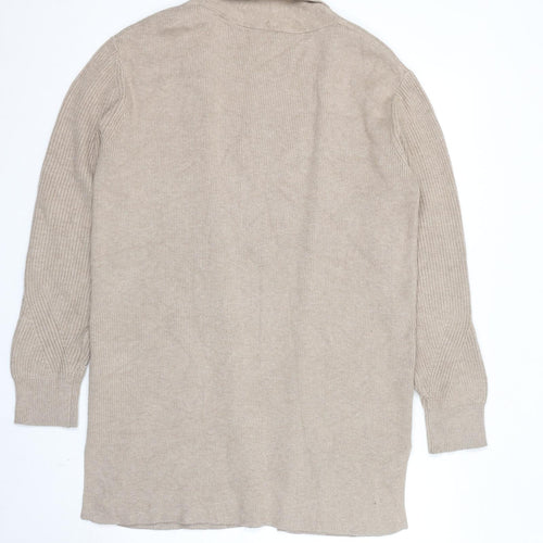 Marks and Spencer Womens Beige V-Neck Viscose Cardigan Jumper Size 10