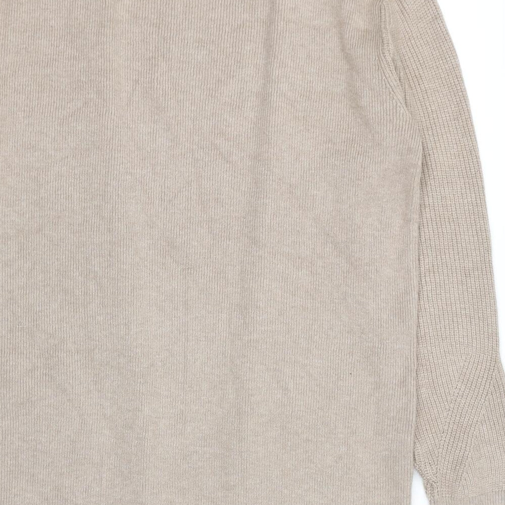 Marks and Spencer Womens Beige V-Neck Viscose Cardigan Jumper Size 10
