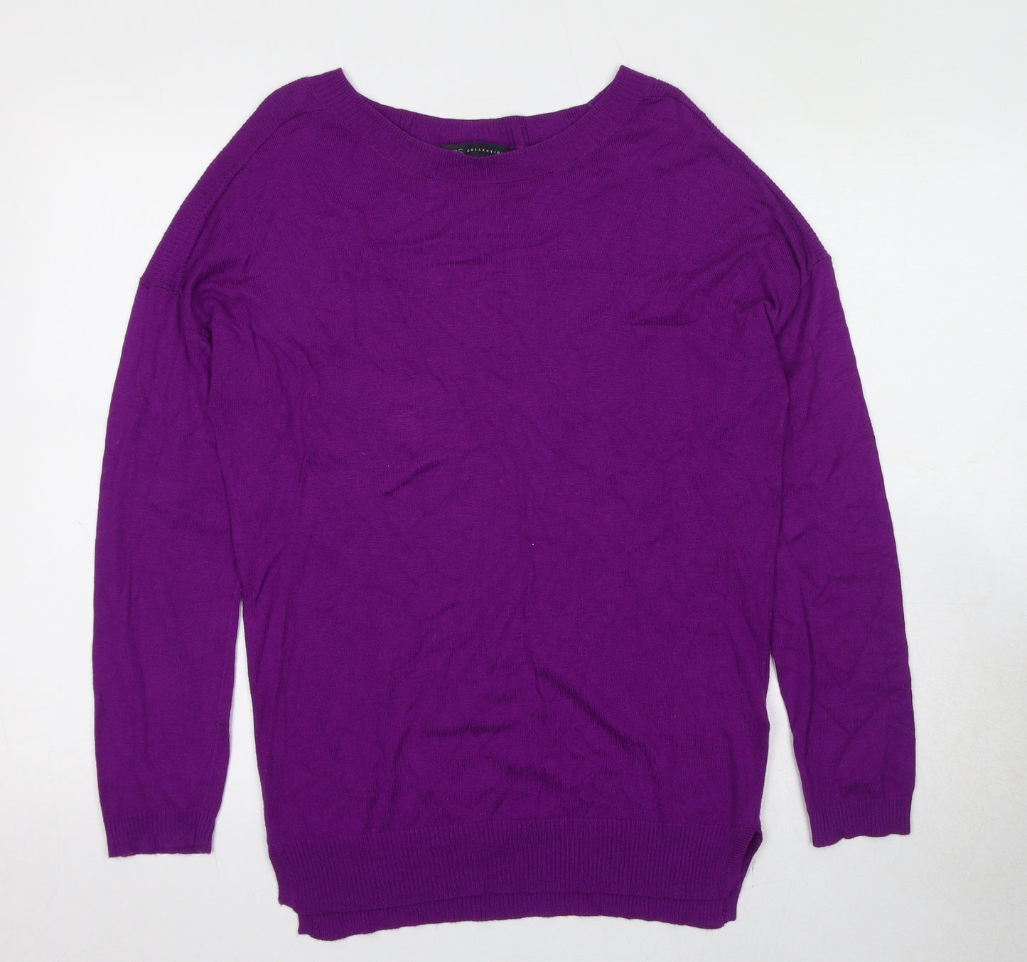 Marks and Spencer Womens Purple Round Neck Viscose Pullover Jumper Size 12