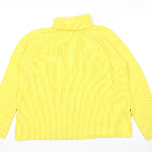 Marks and Spencer Womens Yellow Roll Neck Viscose Pullover Jumper Size M