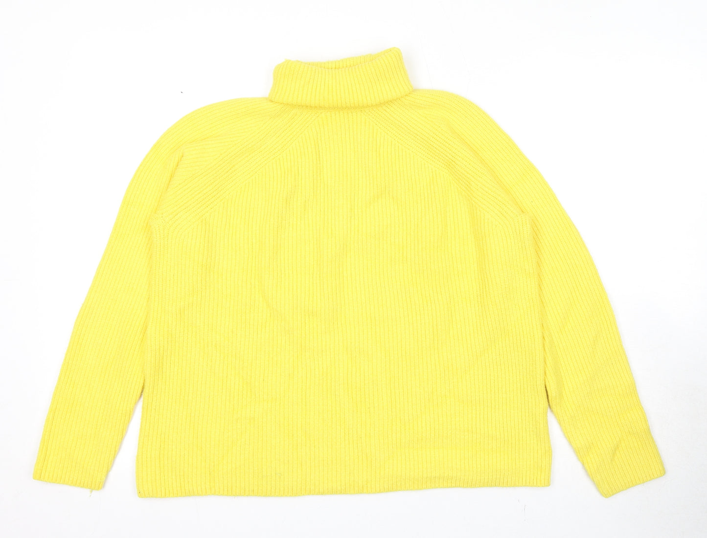 Marks and Spencer Womens Yellow Roll Neck Viscose Pullover Jumper Size M