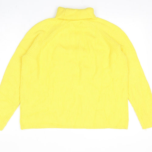 Marks and Spencer Womens Yellow Roll Neck Viscose Pullover Jumper Size M