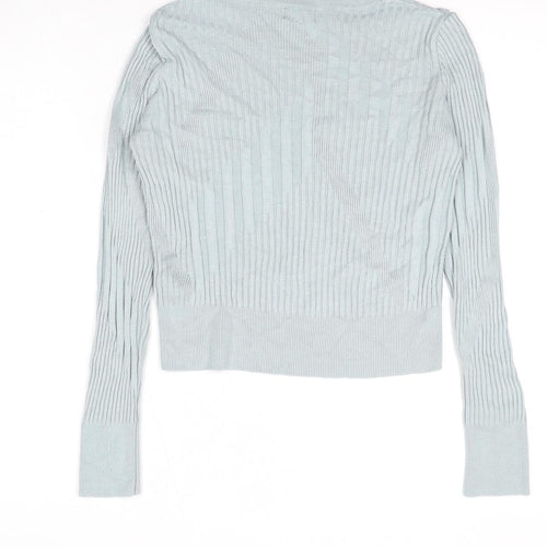 Topshop Womens Blue Round Neck Viscose Pullover Jumper Size 8
