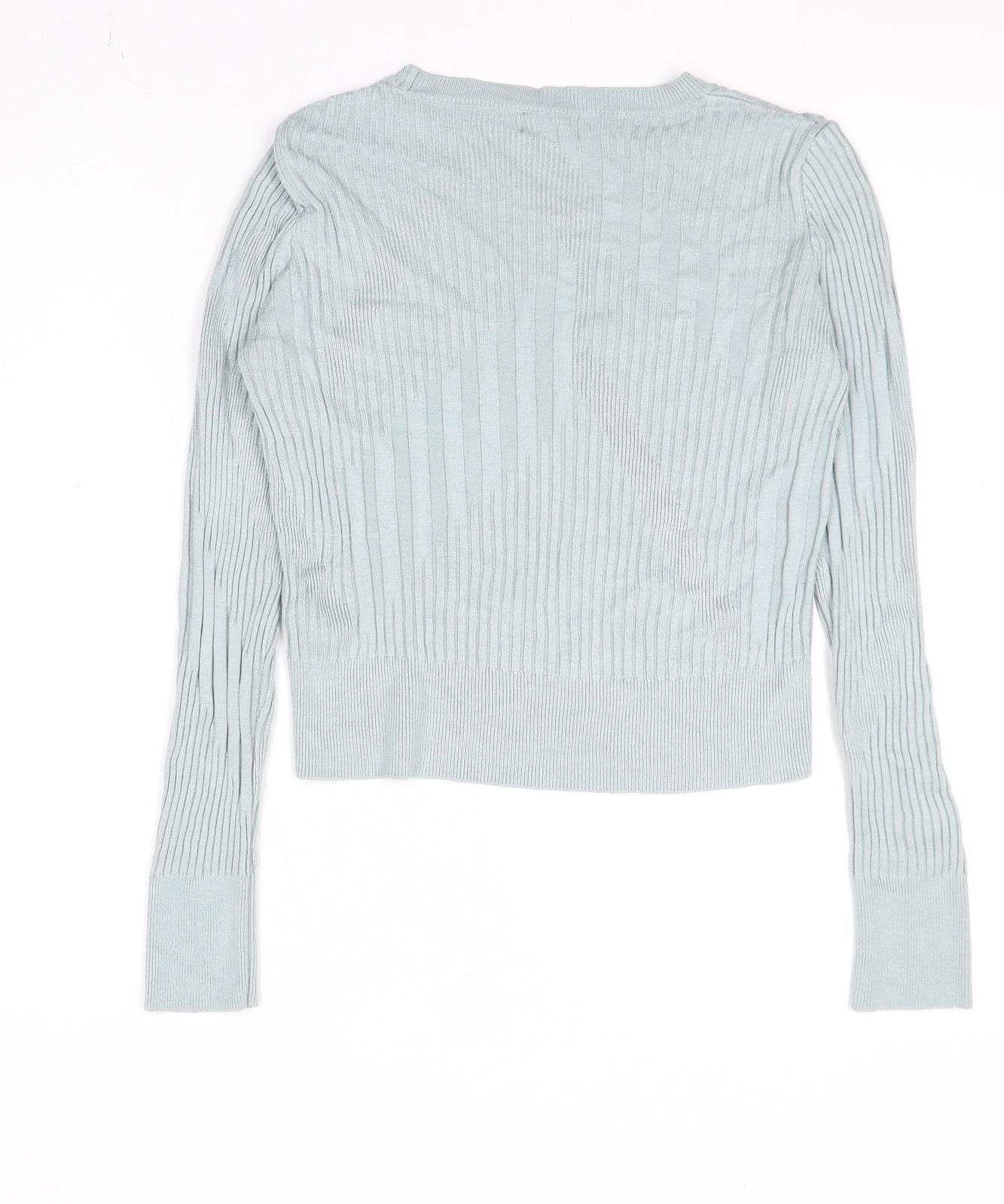 Topshop Womens Blue Round Neck Viscose Pullover Jumper Size 8