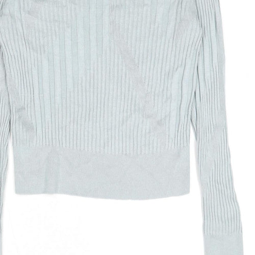 Topshop Womens Blue Round Neck Viscose Pullover Jumper Size 8