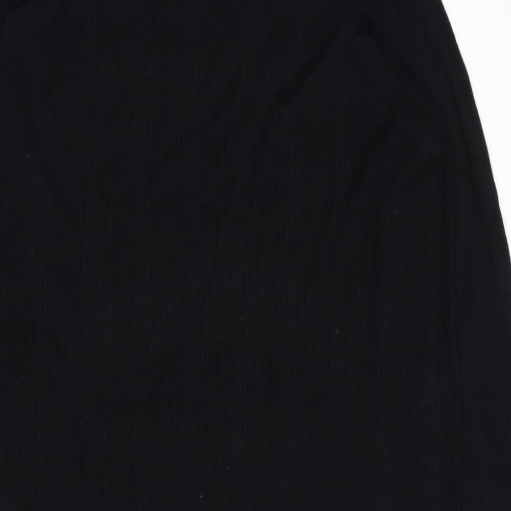 Marks and Spencer Womens Black Viscose Jumper Dress Size 24 Round Neck Pullover