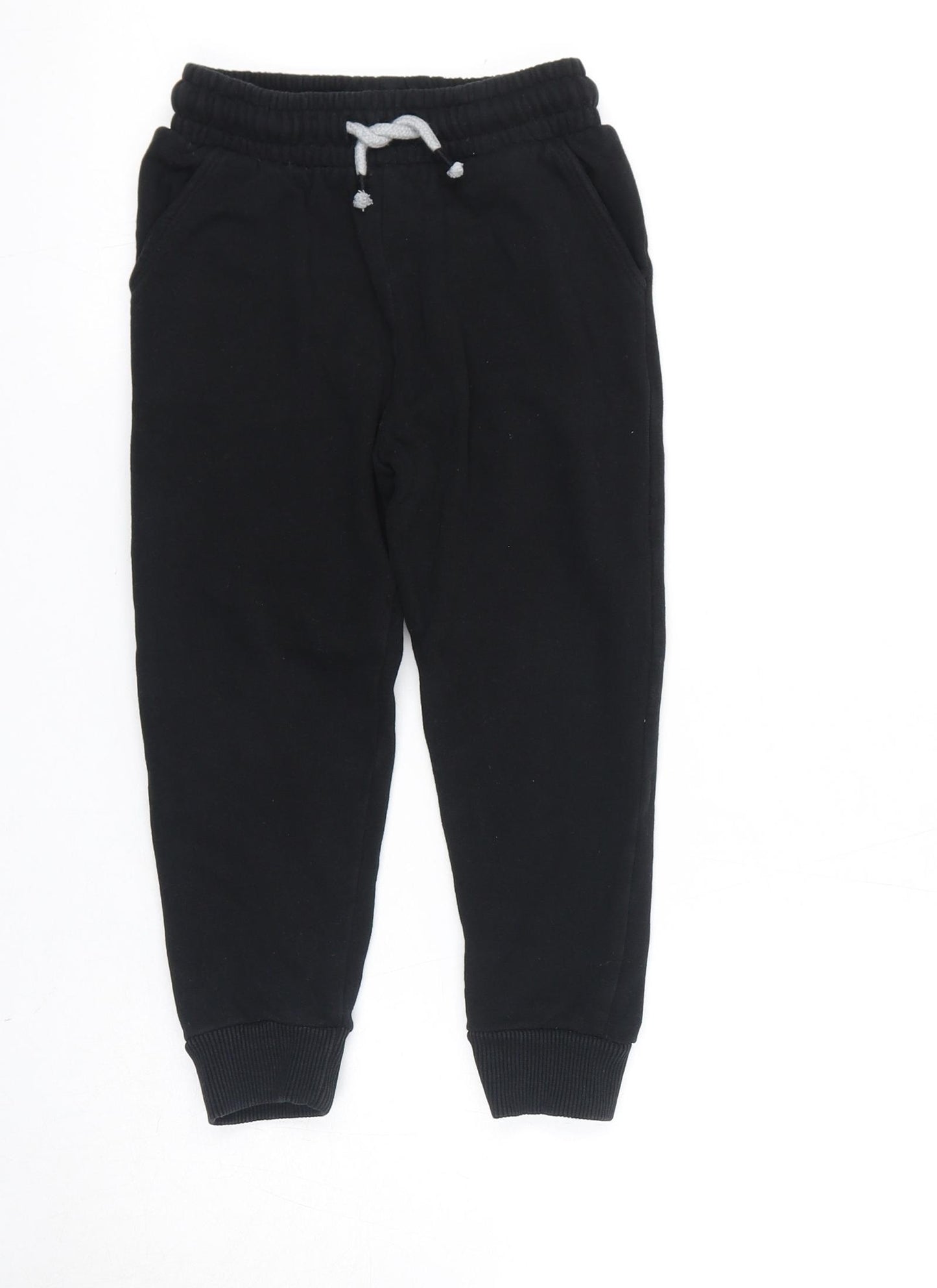 NEXT Boys Black Cotton Jogger Trousers Size 4-5 Years L20 in Regular Pullover