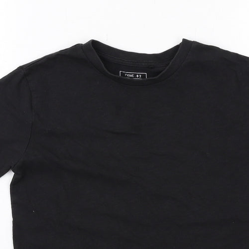 NEXT Boys Black Cotton Basic T-Shirt Size 9 Years Round Neck Pullover