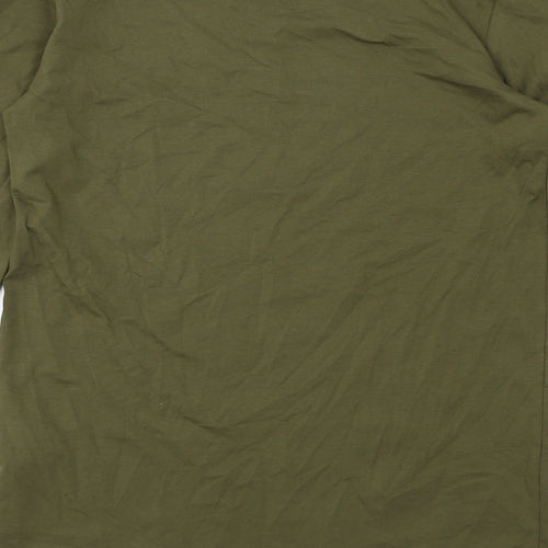 Intense Mens Green Cotton T-Shirt Size S Round Neck