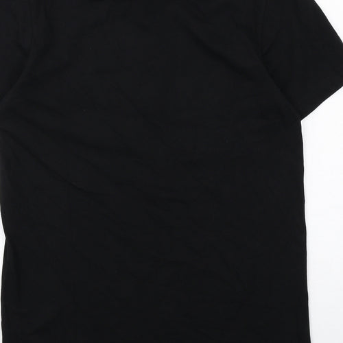 Intense Mens Black Cotton T-Shirt Size M Round Neck