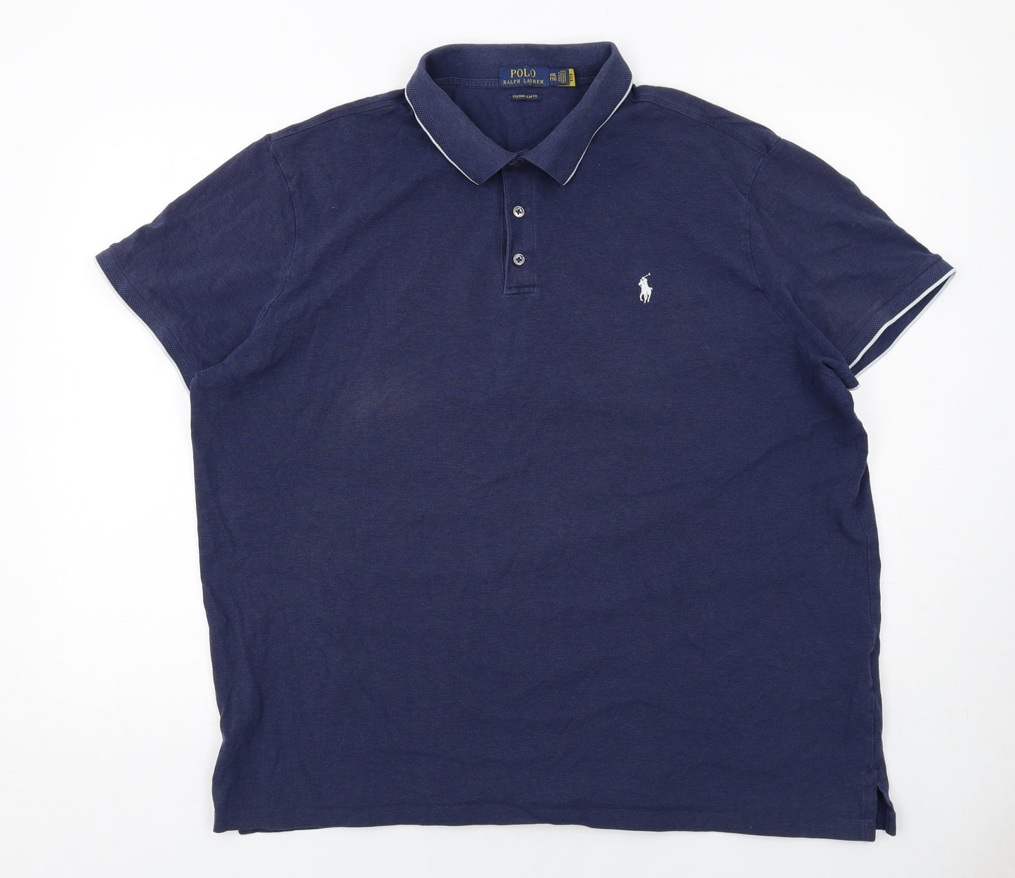 Polo Ralph Lauren Mens Blue Cotton Polo Size 2XL Collared Button