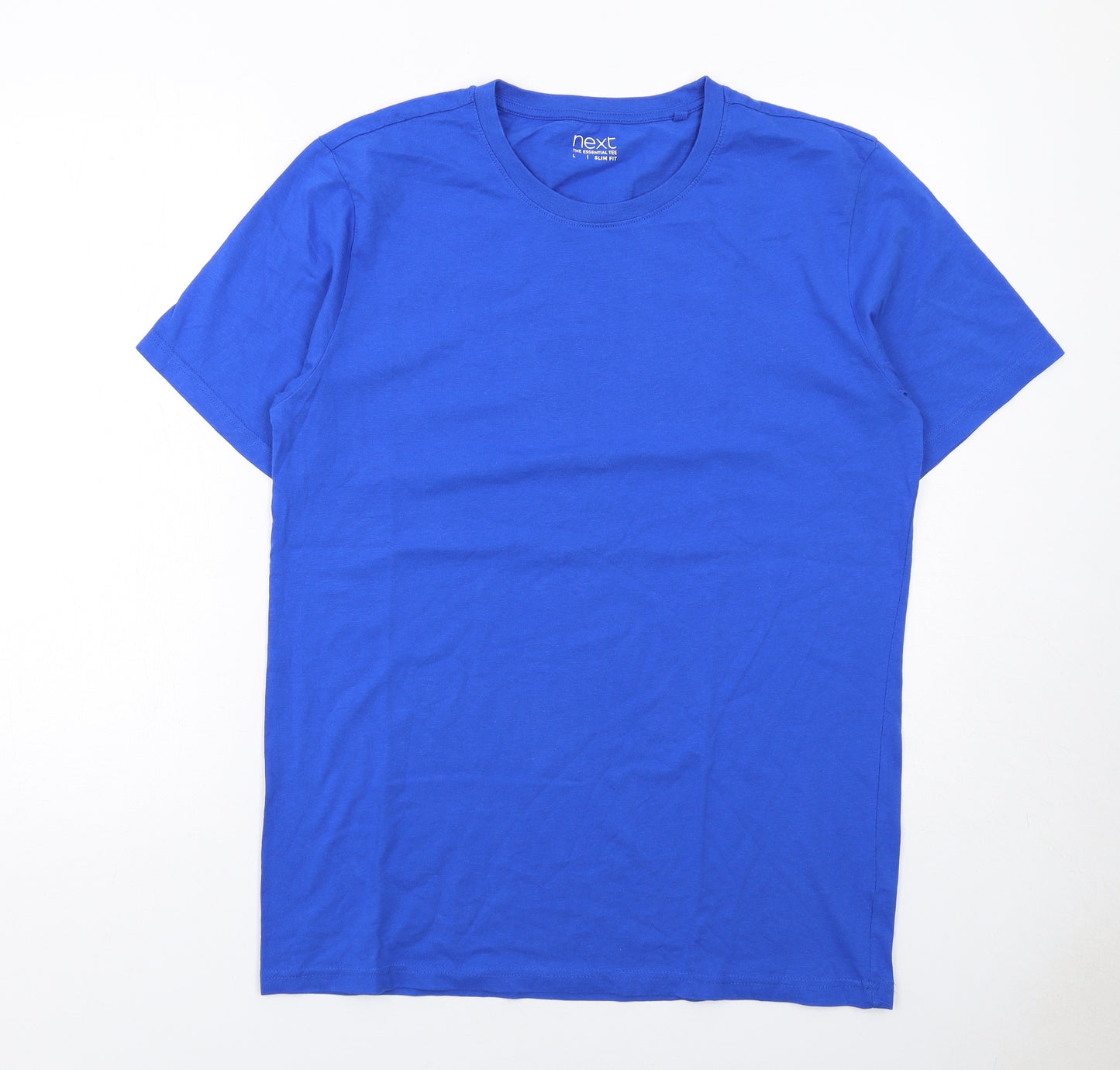 NEXT Mens Blue Cotton T-Shirt Size L Round Neck