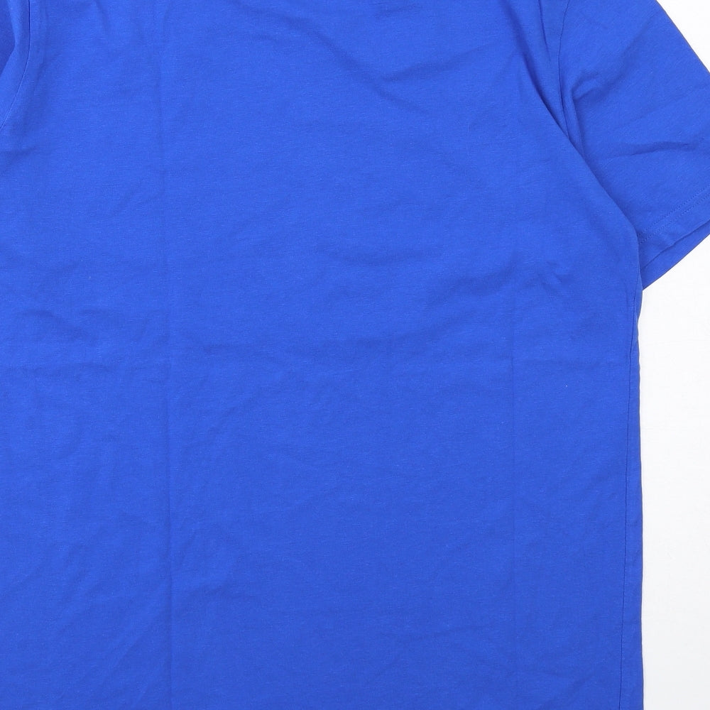 NEXT Mens Blue Cotton T-Shirt Size L Round Neck