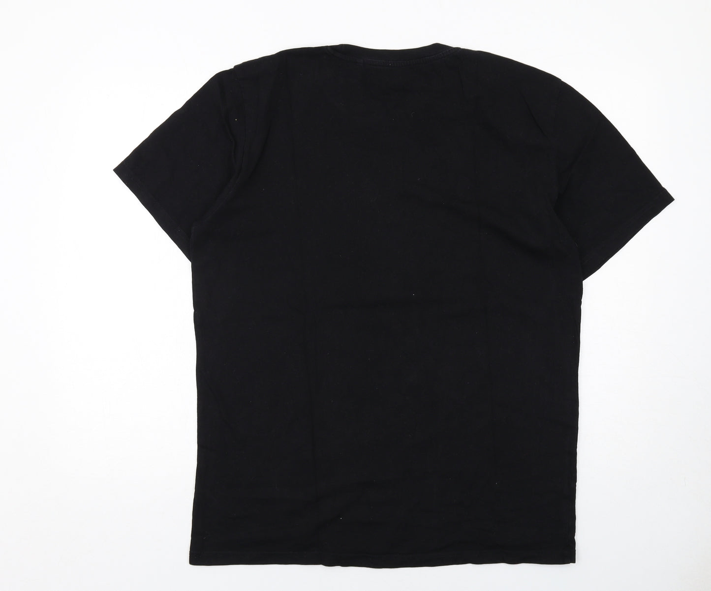 NEXT Mens Black Cotton T-Shirt Size L Round Neck