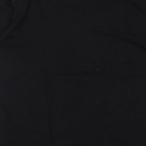 NEXT Mens Black Cotton T-Shirt Size L Round Neck