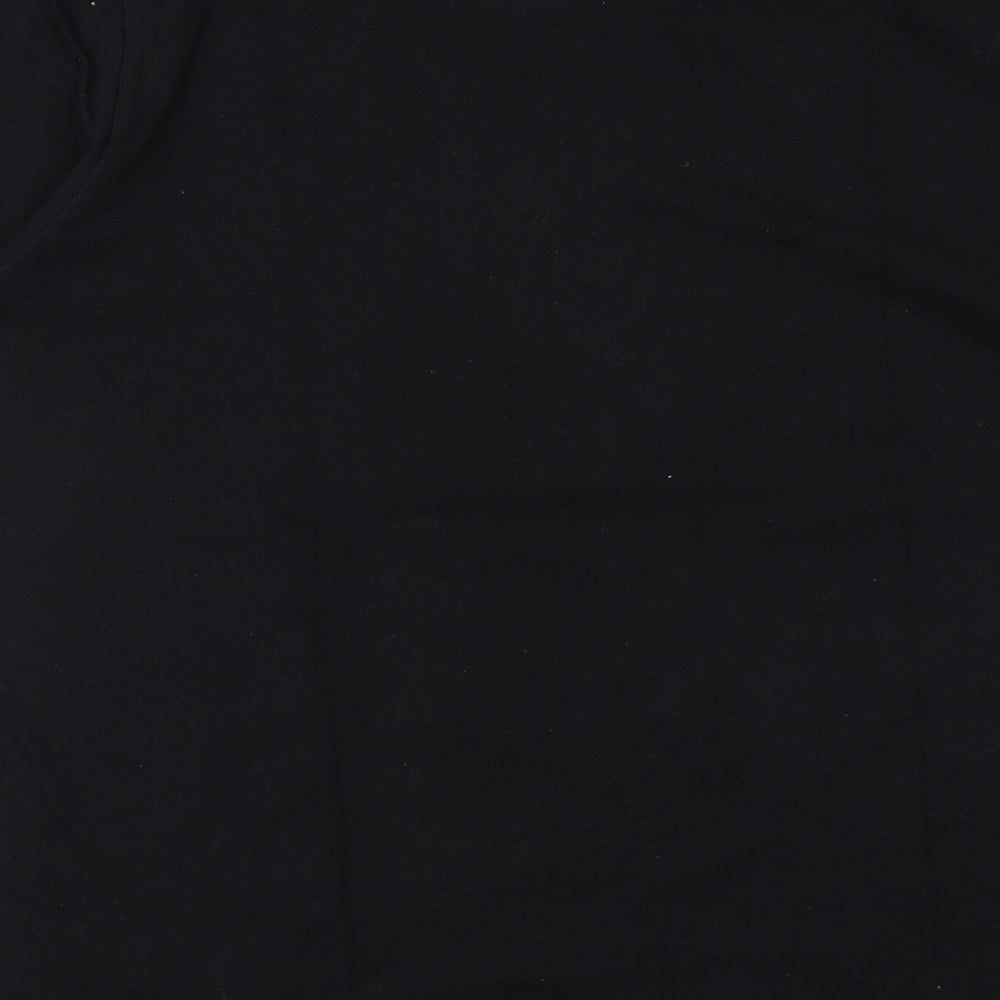 NEXT Mens Black Cotton T-Shirt Size L Round Neck