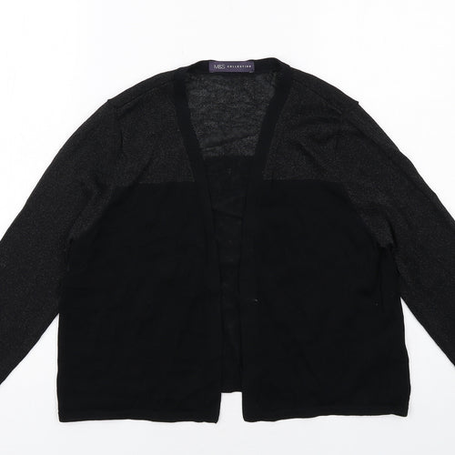 Marks and Spencer Womens Black V-Neck Viscose Cardigan Jumper Size 14