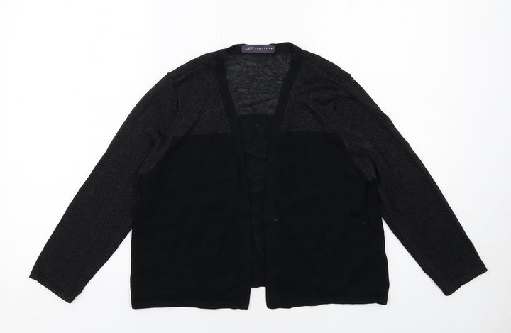 Marks and Spencer Womens Black V-Neck Viscose Cardigan Jumper Size 14