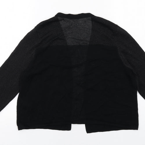Marks and Spencer Womens Black V-Neck Viscose Cardigan Jumper Size 14