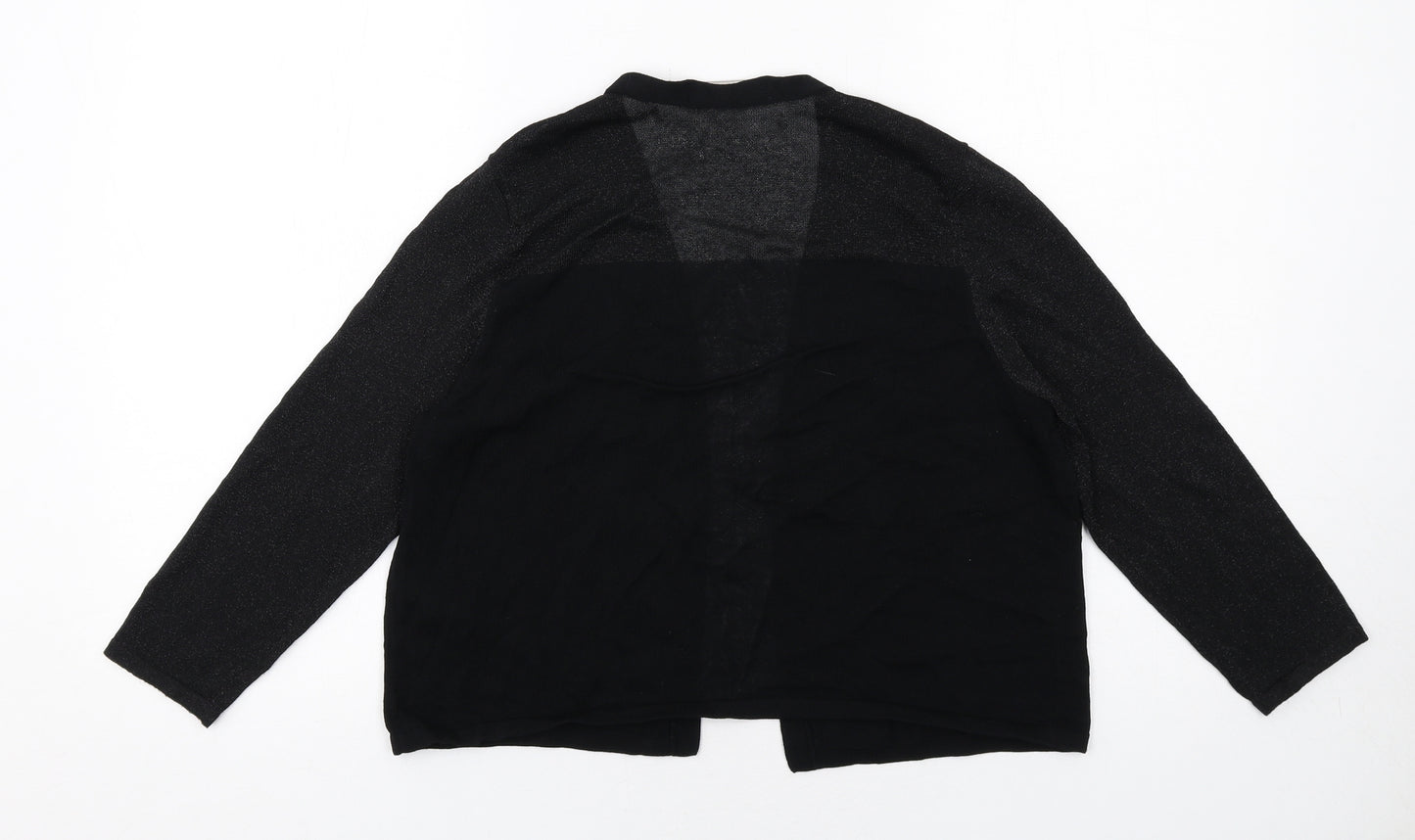 Marks and Spencer Womens Black V-Neck Viscose Cardigan Jumper Size 14