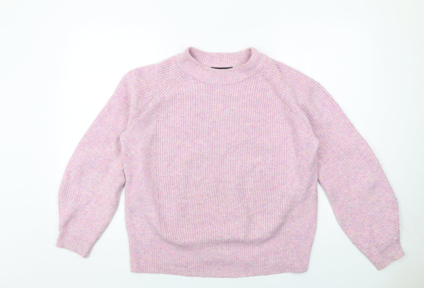Marks and Spencer Womens Pink Round Neck Acrylic Pullover Jumper Size M