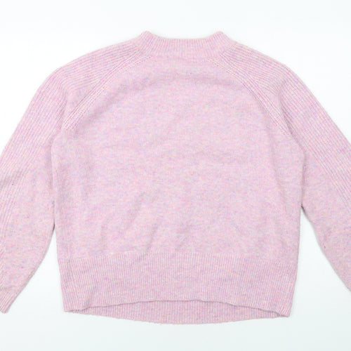 Marks and Spencer Womens Pink Round Neck Acrylic Pullover Jumper Size M