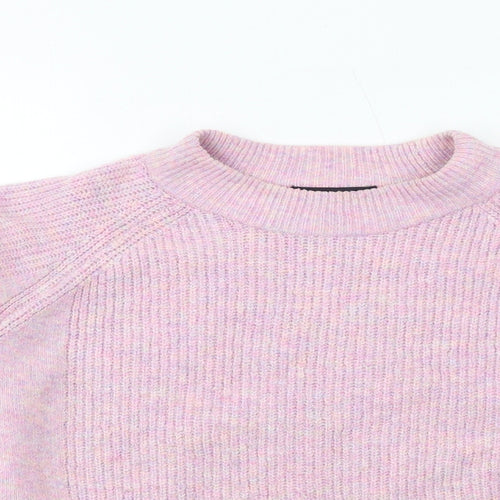 Marks and Spencer Womens Pink Round Neck Acrylic Pullover Jumper Size M