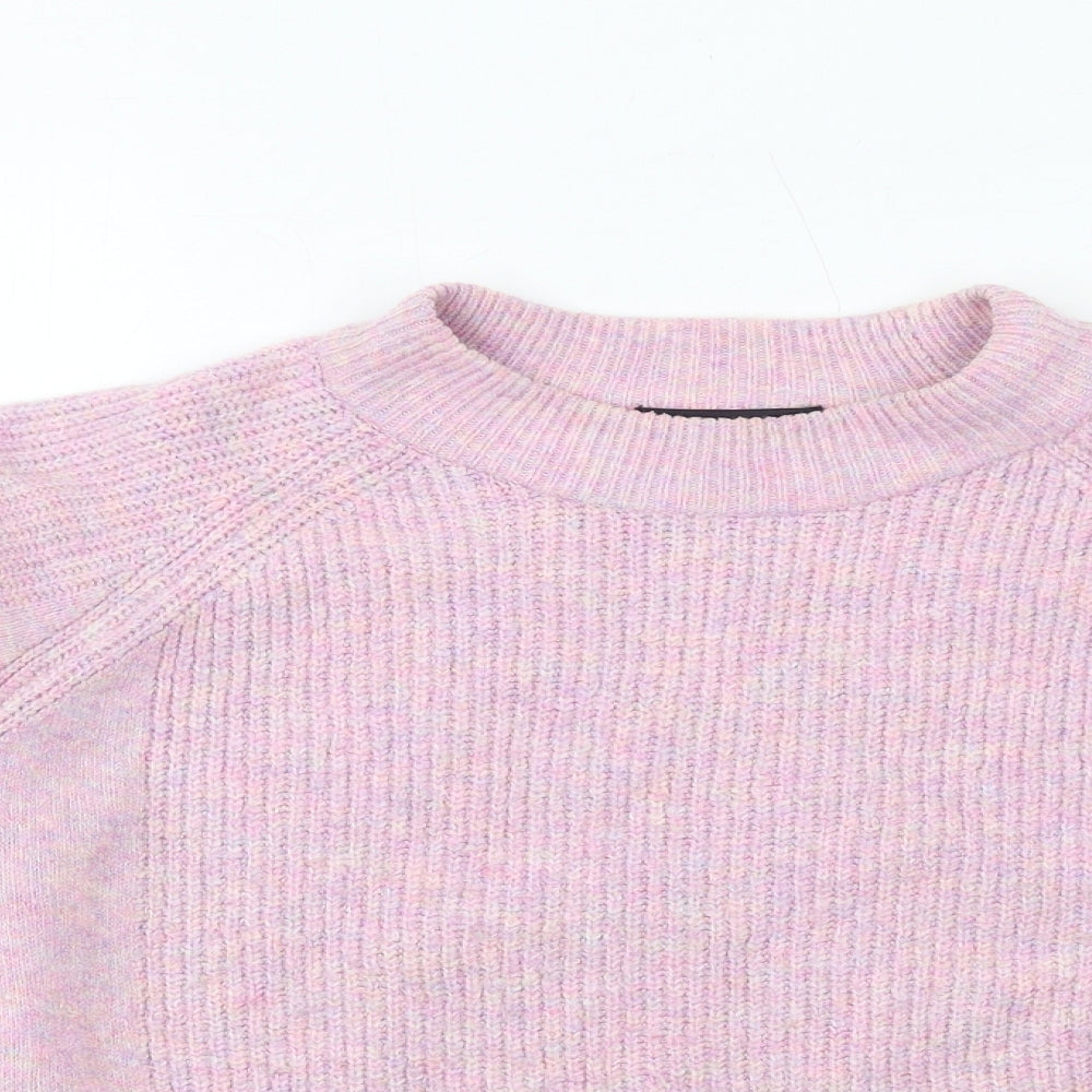 Marks and Spencer Womens Pink Round Neck Acrylic Pullover Jumper Size M