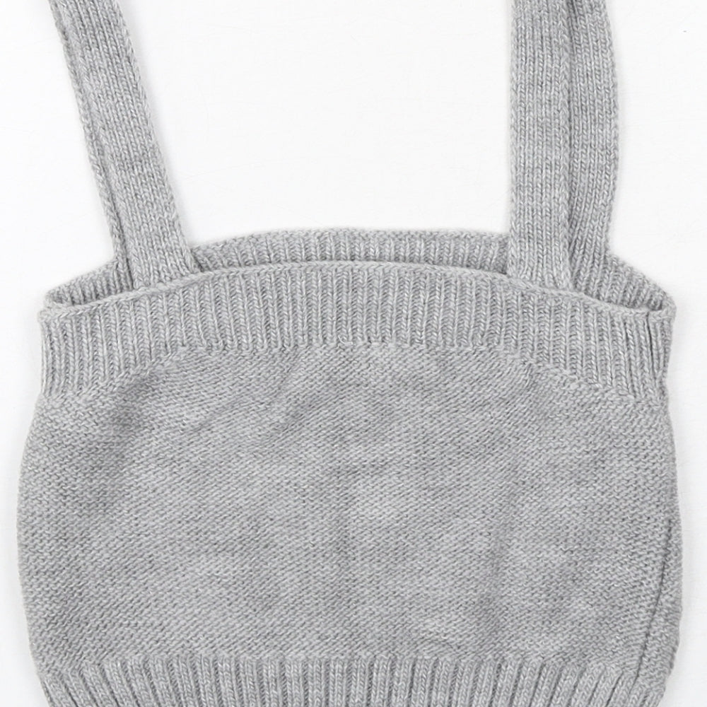 River Island Womens Grey Acrylic Cropped Tank Size S Square Neck