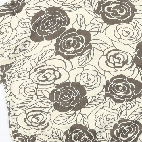Phase Eight Womens Ivory Round Neck Floral Cotton Cardigan Jumper Size 10