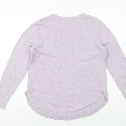 Fat Face Womens Purple Round Neck Cotton Pullover Jumper Size 8