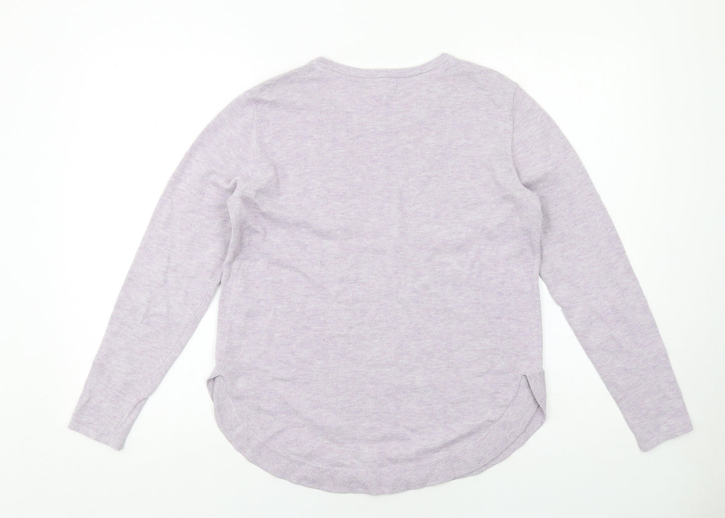 Fat Face Womens Purple Round Neck Cotton Pullover Jumper Size 8