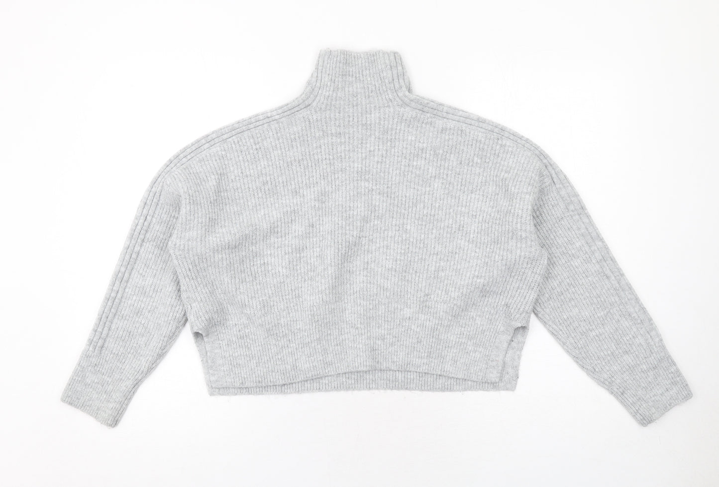 Topshop Womens Grey High Neck Acrylic Pullover Jumper Size M