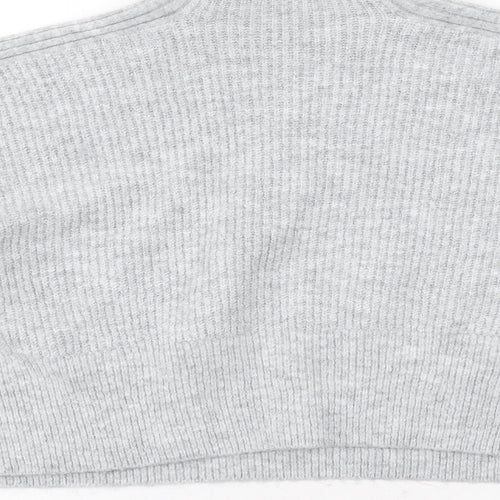 Topshop Womens Grey High Neck Acrylic Pullover Jumper Size M
