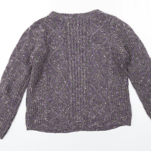 MANTARAY PRODUCTS Womens Purple Round Neck Acrylic Pullover Jumper Size 12