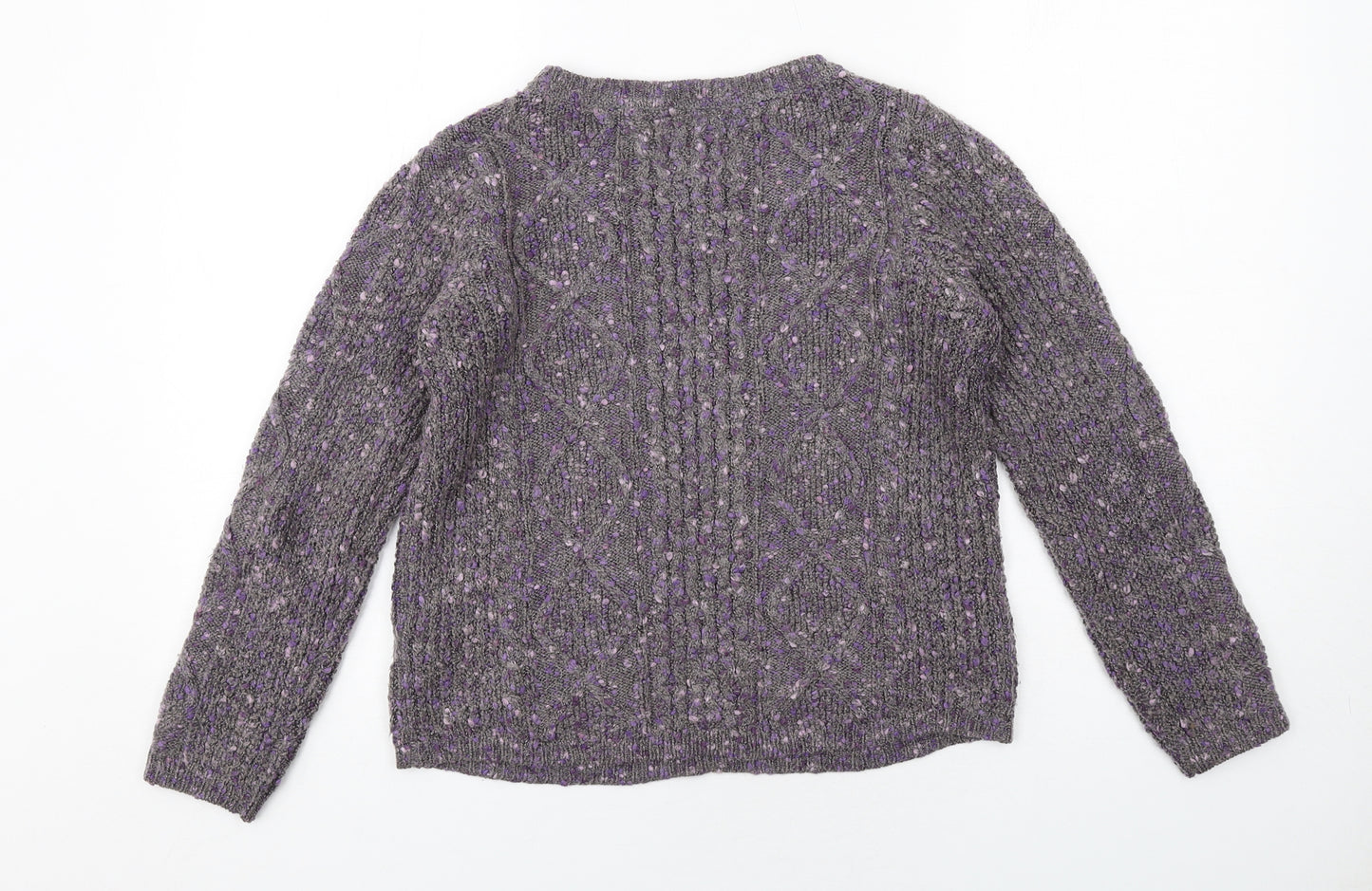 MANTARAY PRODUCTS Womens Purple Round Neck Acrylic Pullover Jumper Size 12