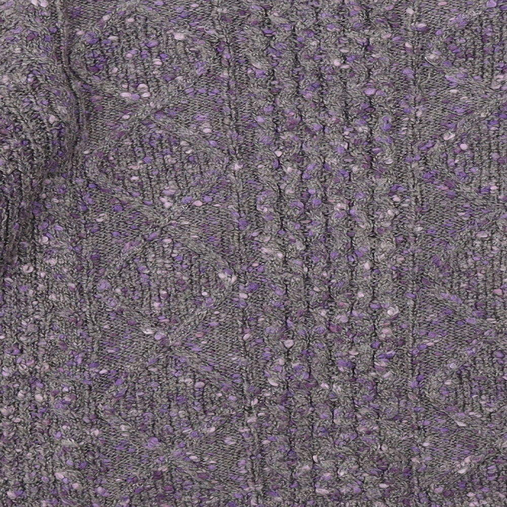 MANTARAY PRODUCTS Womens Purple Round Neck Acrylic Pullover Jumper Size 12