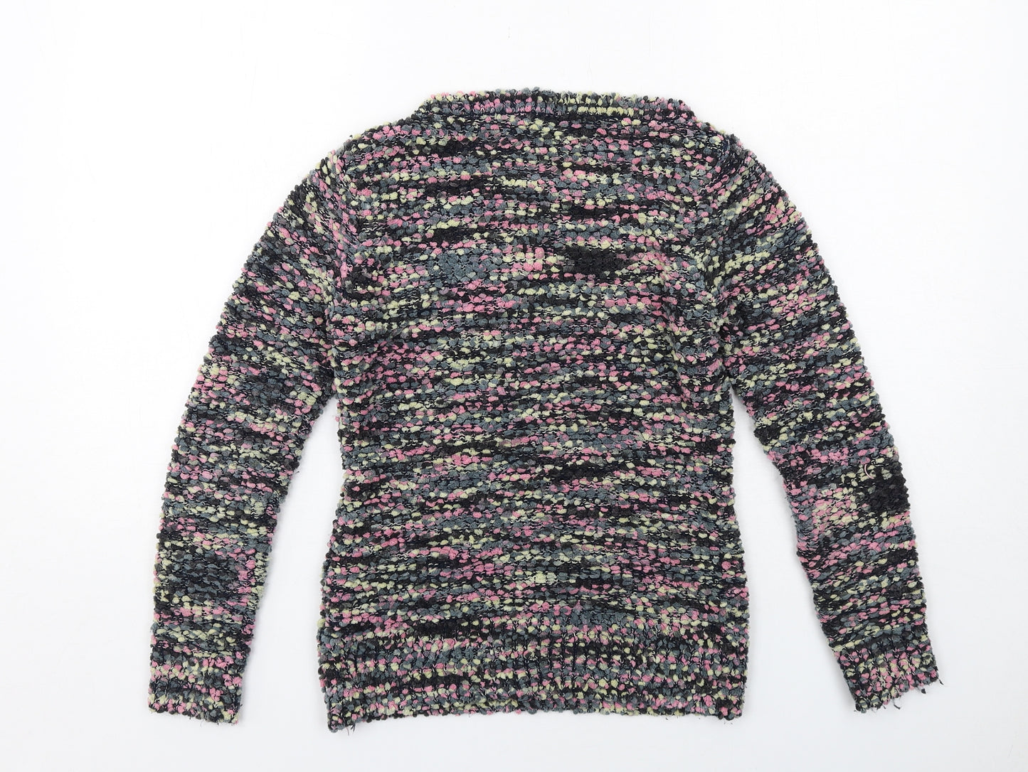 QED London Womens Multicoloured Round Neck Acrylic Pullover Jumper Size S