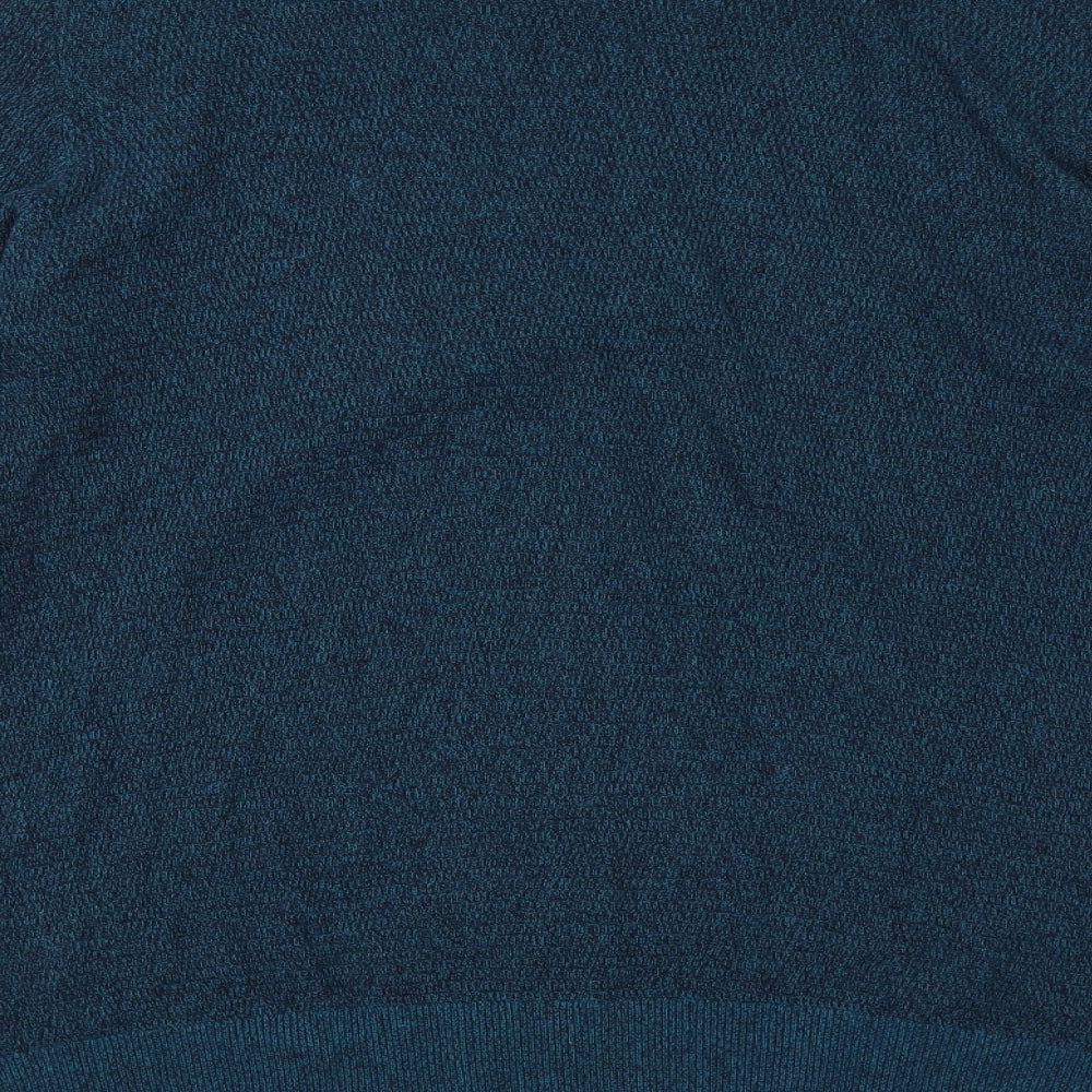 Threadbare Mens Blue Round Neck Cotton Pullover Jumper Size M Long Sleeve