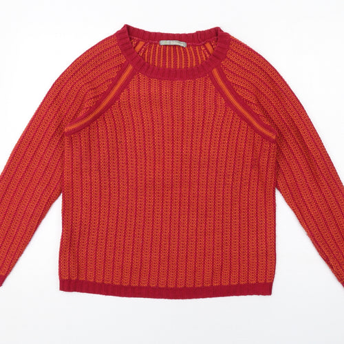 Marks and Spencer Womens Red Round Neck Acrylic Pullover Jumper Size 12