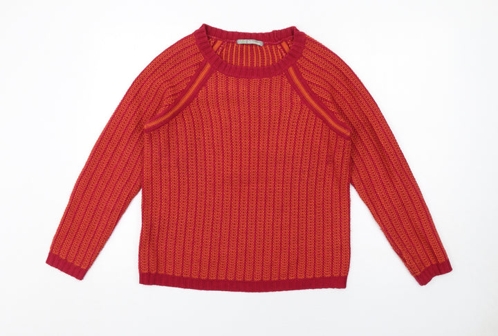 Marks and Spencer Womens Red Round Neck Acrylic Pullover Jumper Size 12