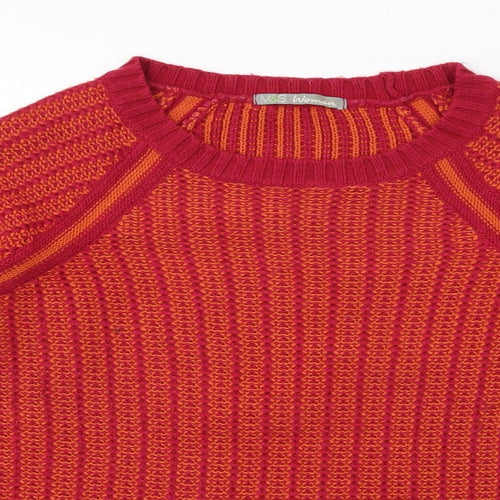 Marks and Spencer Womens Red Round Neck Acrylic Pullover Jumper Size 12